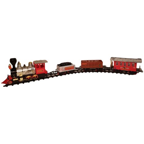 Circuit tren electric, 365cm, 24 piese, cu lumini si sunete