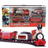 Circuit tren electric, 365cm, 24 piese, cu lumini si sunete